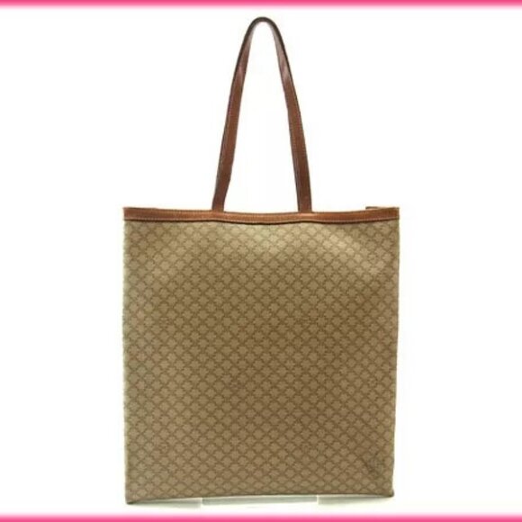 Celine Tote bag Macadam Beige Brown Woman Authentic Used - Picture 5 of 11